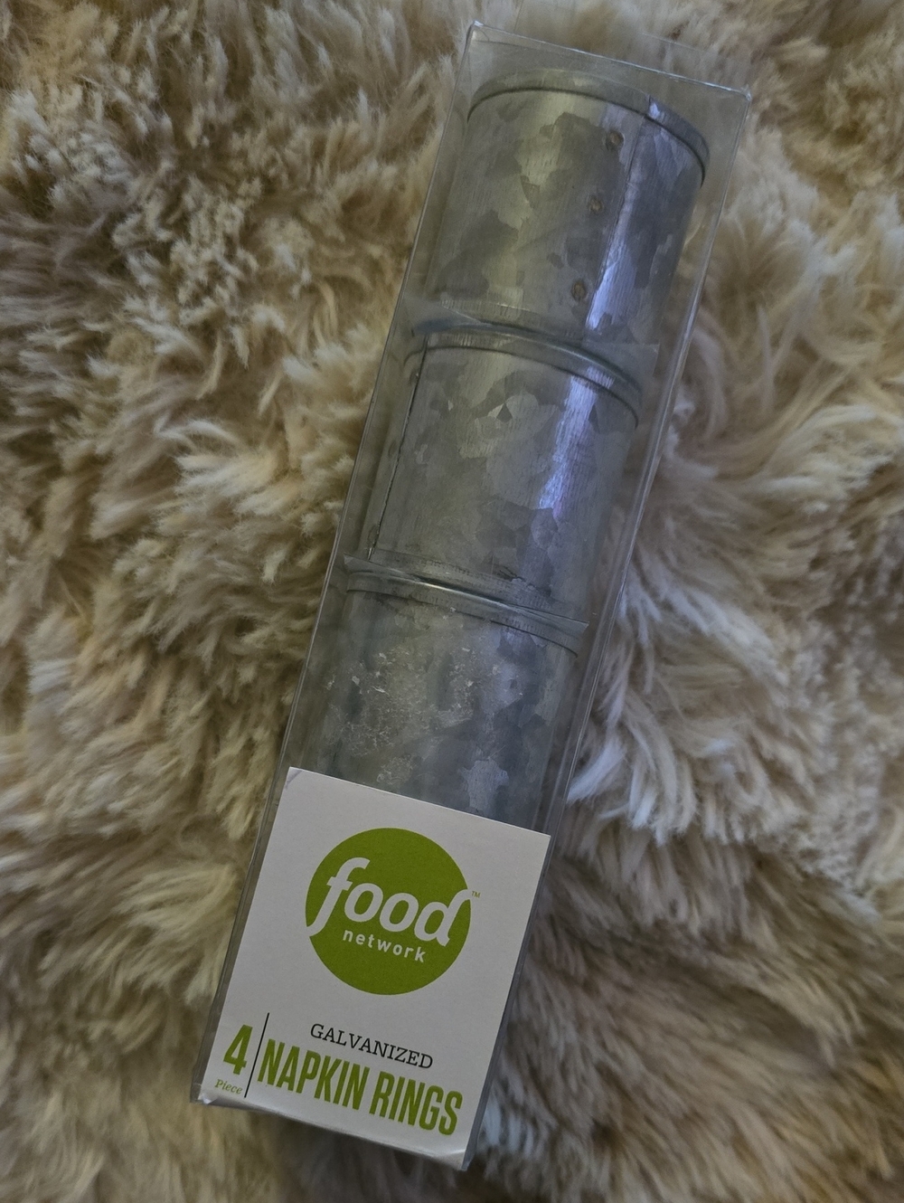 Food Network Galvanized Silver Napkin Rings - Set of 4